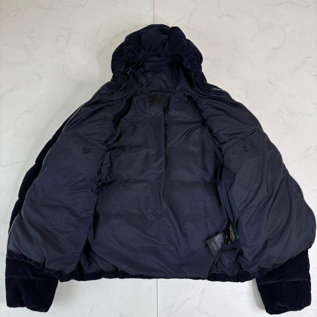 PRADA - 極美品 PRADA プラダ コーデュロイ ダウンジャケット ネイビー