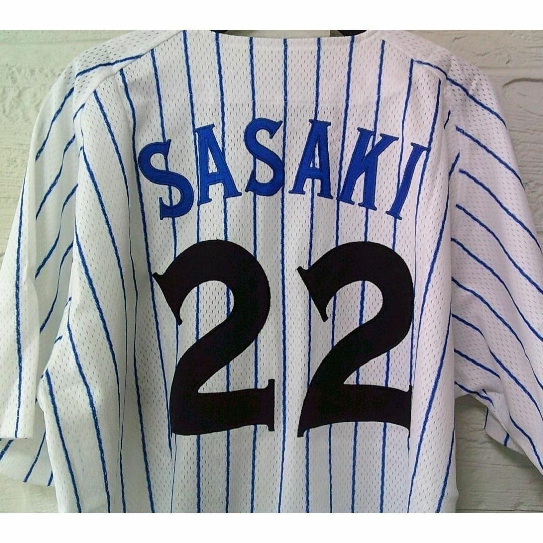 新品復刻L横浜DeNAベイスターズ佐々木 主浩22大魔神ユニフォーム刺繍