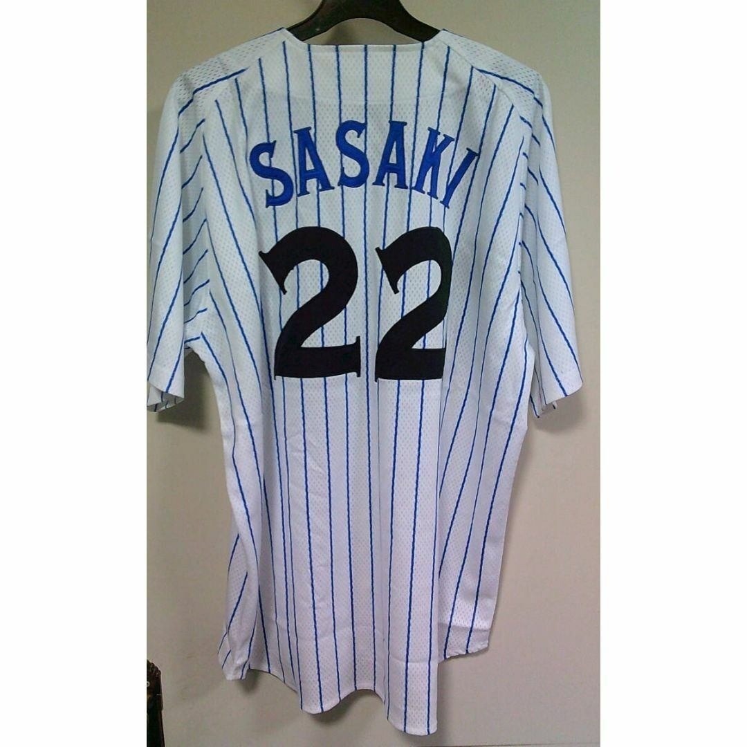 新品復刻L横浜DeNAベイスターズ佐々木 主浩22大魔神ユニフォーム刺繍