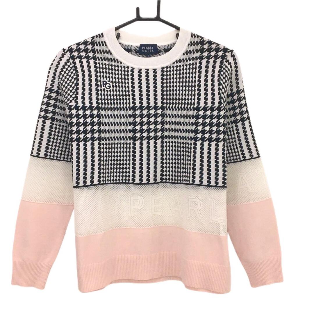 PEARLY GATES - 【美品】パーリーゲイツ セーター 白×黒×ピンク グレン