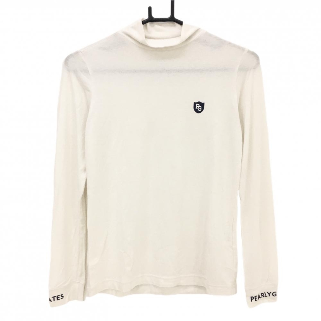 PEARLY GATES - パーリーゲイツ 長袖ハイネックシャツ 白×ネイビー