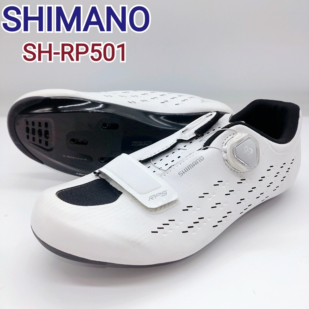 SHIMANO - 極美 シマノ RP5 ロードシューズ 40 25.2cm SH-RP501 白の