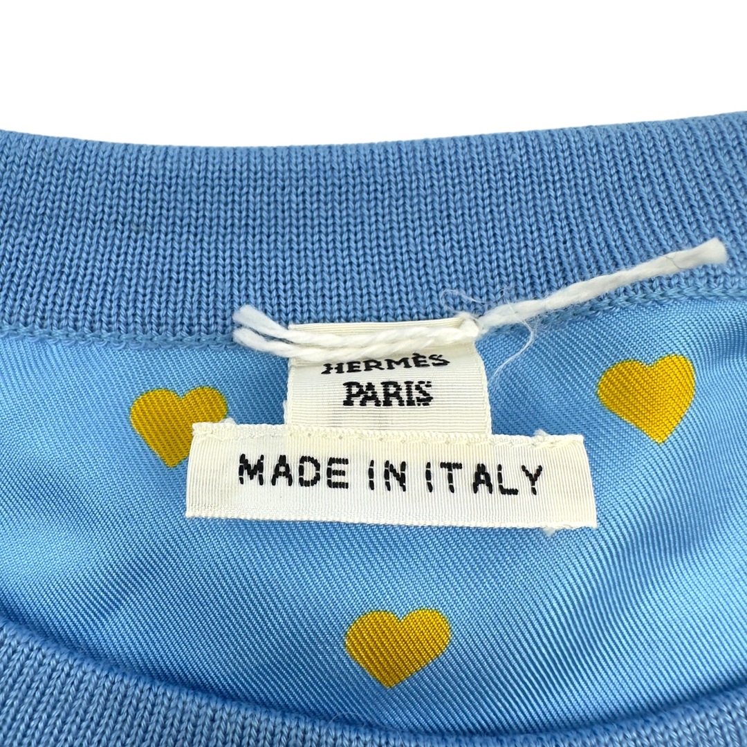 HERMES - エルメス HERMES ツイルレーヌ切替ニットセーター ブルー