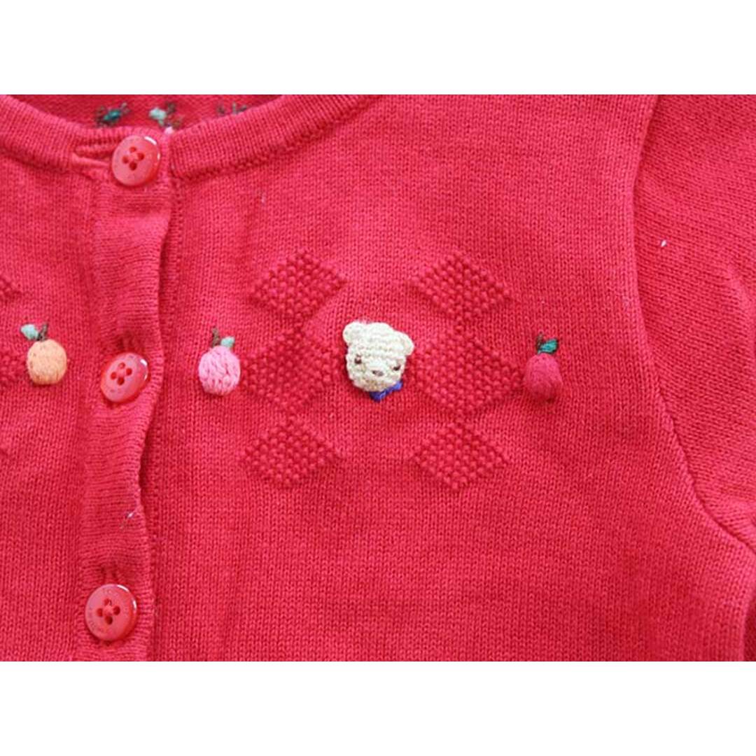 familiar - ファミリア カーディガン 80cm キッズ 女児 赤【中古】【新