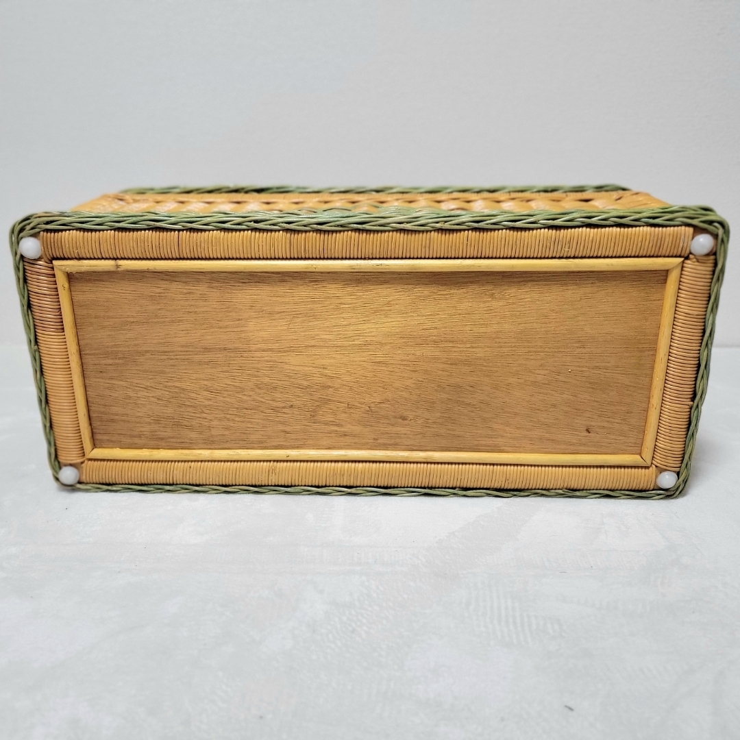 ラタン 収納ボックス 籐家具 昭和レトロ ヴィンテージ アンティークの
