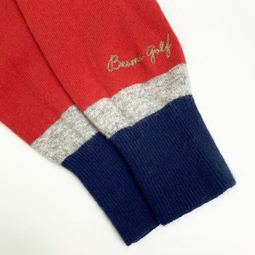 サイズ：M BEAMS GOLF ビームスゴルフ ウール混 長袖ニットセーター