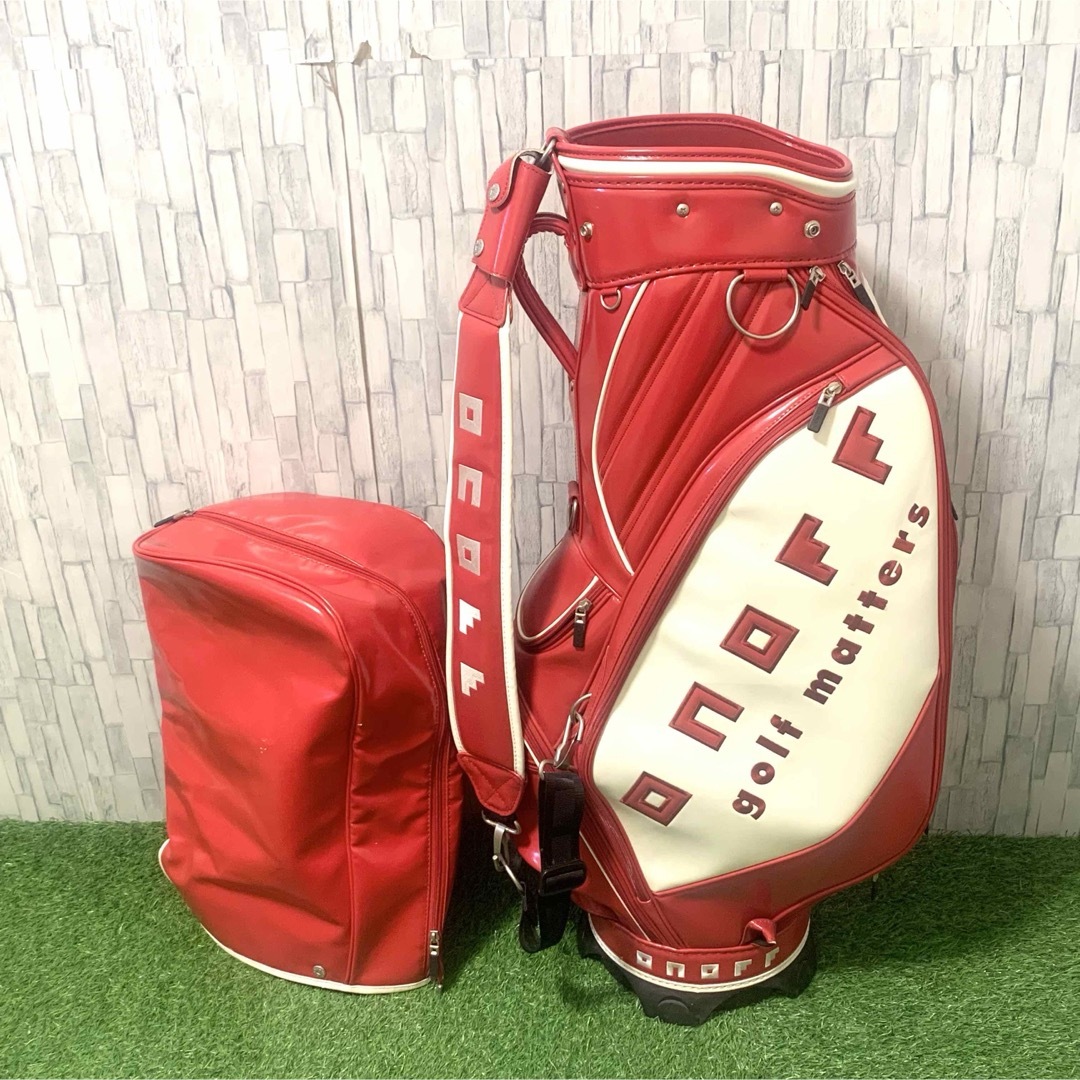 Onoff - 良品 ONOFF/オノフ プロモデル 3点式高級キャディバッグ 赤白