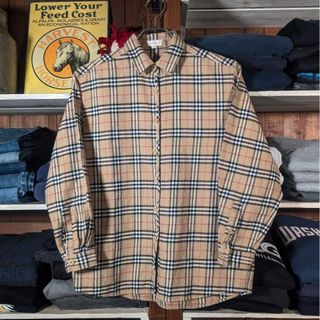 BURBERRY - 90s BURBERRY ノヴァチェック 長袖シャツ ビンテージ 短襟