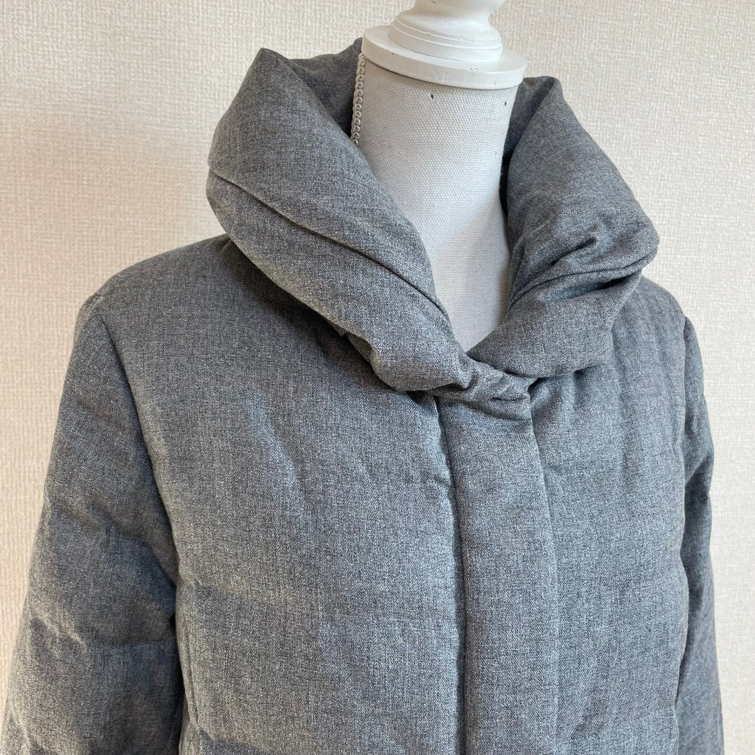 TRANS WORK - トランスワーク グレー ダウンコート 46 大きいサイズ 美