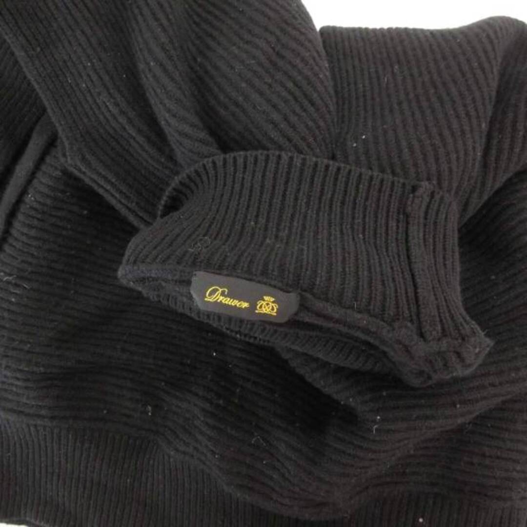 Drawer - ドゥロワー Drawer 畦編み ハイネック ニット カシミヤ混 黒
