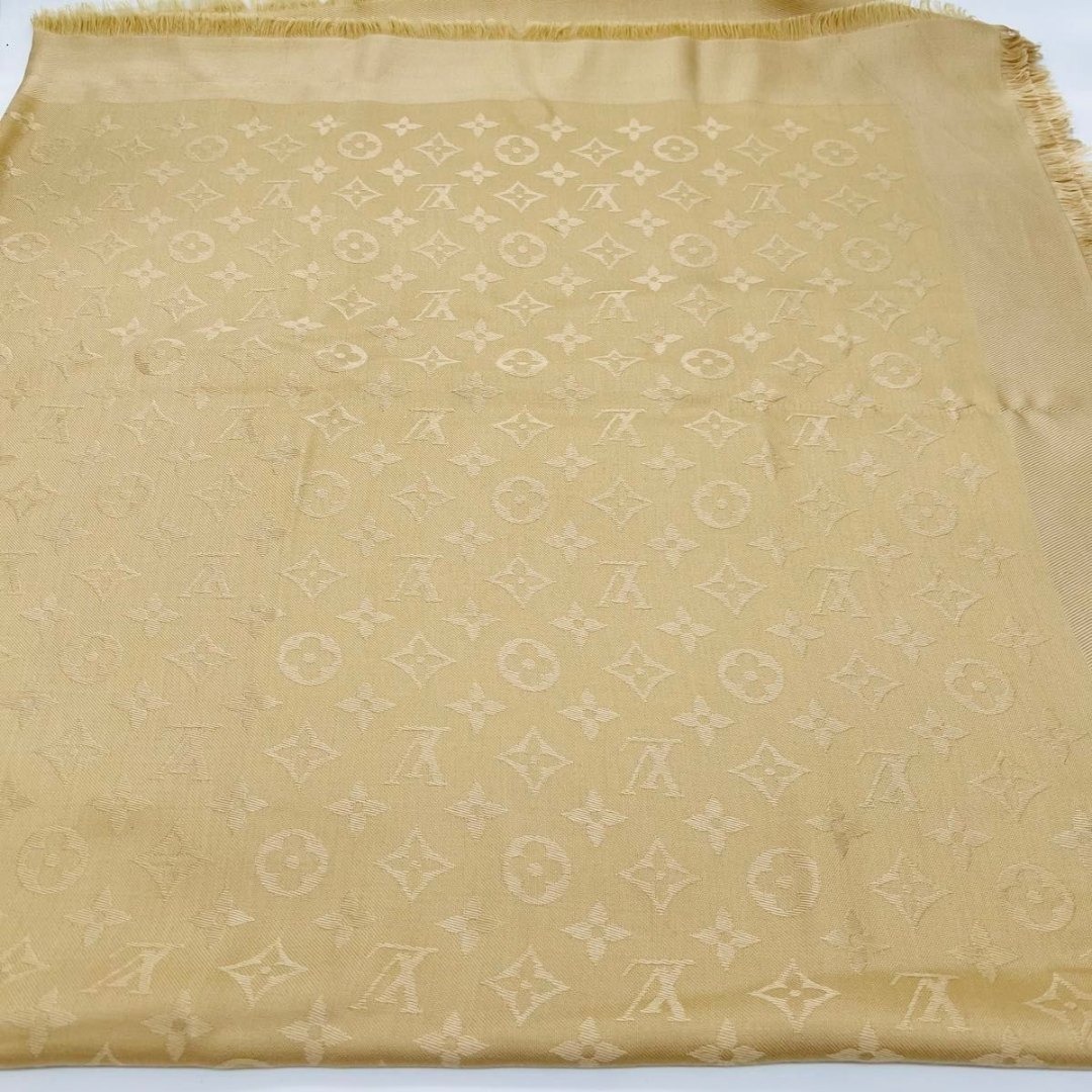 LOUISVUITTON ルイヴィトン 大判 モノグラム スカーフ ベージュ