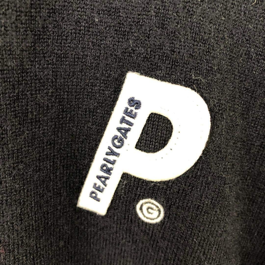 PEARLY GATES ロゴ 長袖ニット 4 ブラック