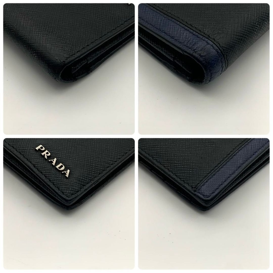 PRADA - 鑑定済み プラダ 二つ折り 長財布 サフィアーノ レザー ロゴ