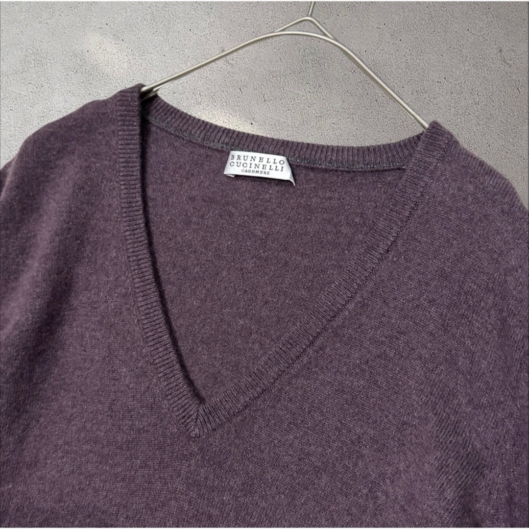 BRUNELLO CUCINELLI - ブルネロチクネリ パープル Vネック カシミヤ