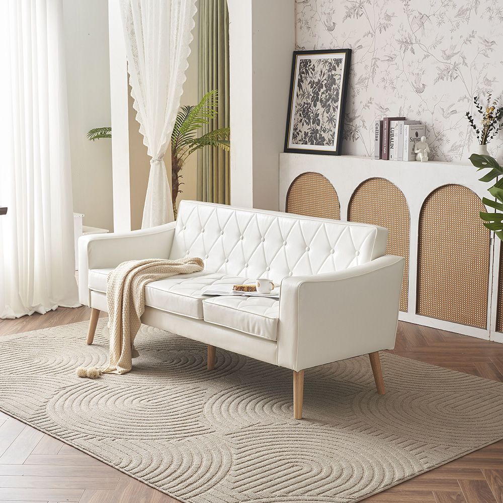 ソファ カウチ フロアソファー 肘付き 3人掛け 背もたれ付 リビング 木