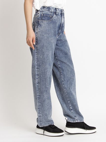 ケミカルウォッシュ/ヴィンテージウォッシュ ドレープデニムストレート