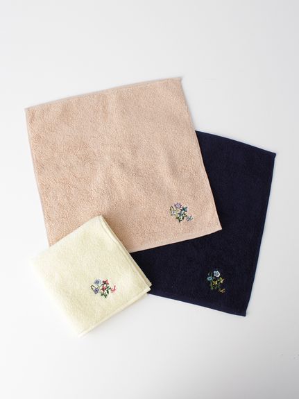SUPER HAKKA×今治ハンドタオル フラワーワンポイント刺繍（ハンカチ