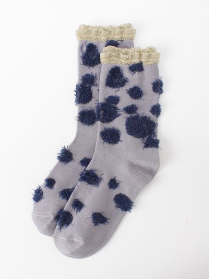 ドットシャギージャカードラメフリルソックス（ソックス）｜SUPER