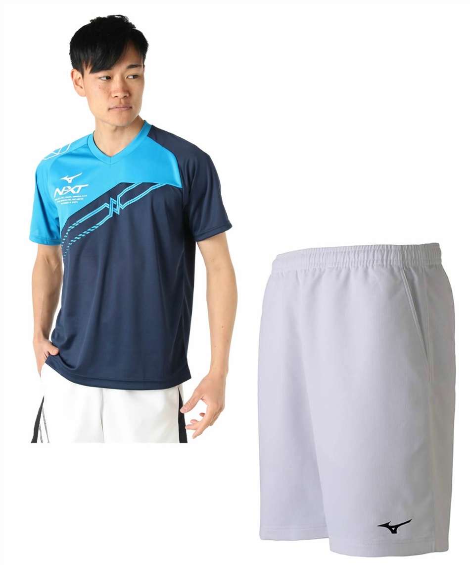 ミズノ(MIZUNO) テニスウェア 上下セット プラクティス+ゲームパンツ