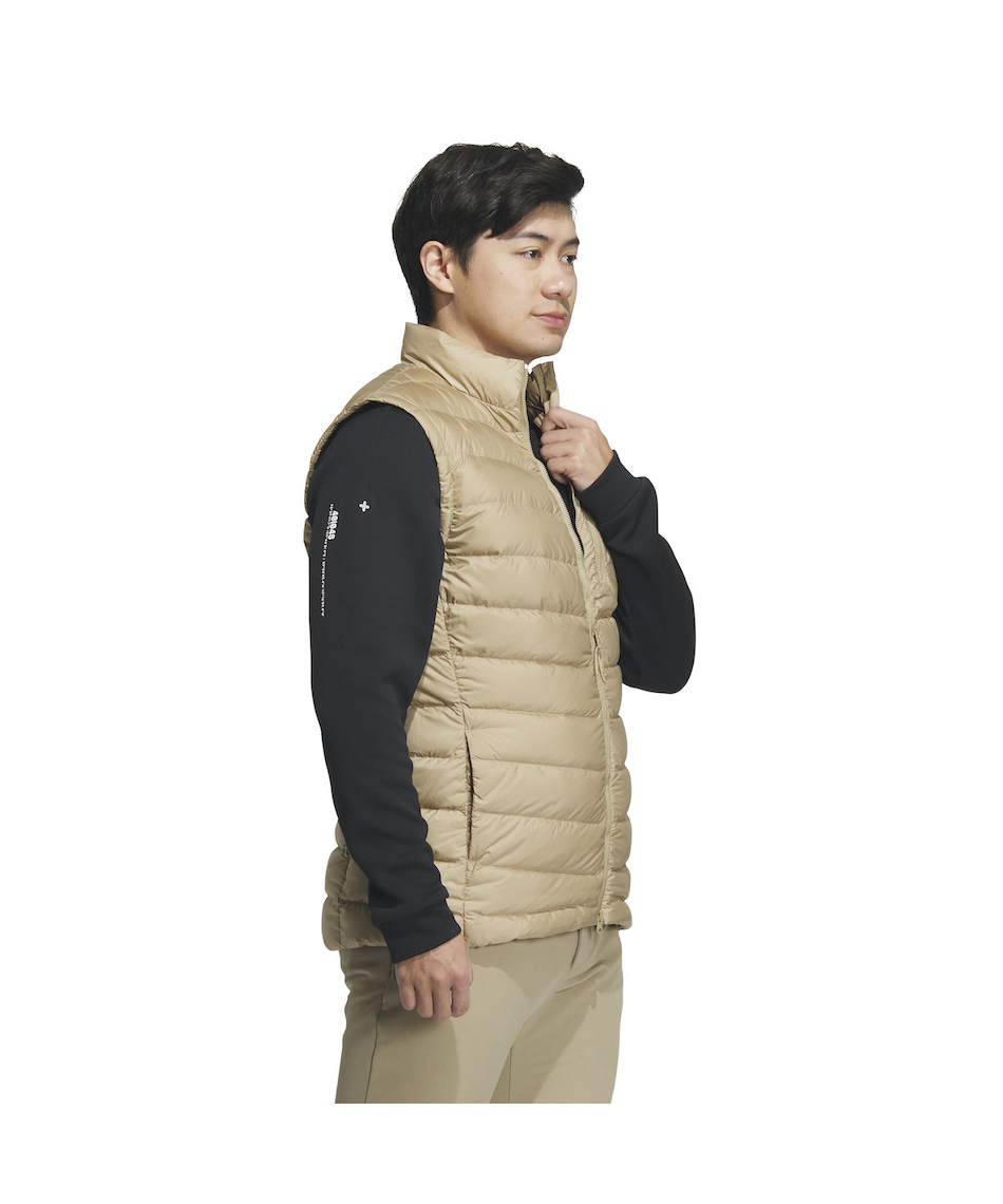 ゴルフウェア アウターベスト リップストップ 保温 撥水 フルジップ