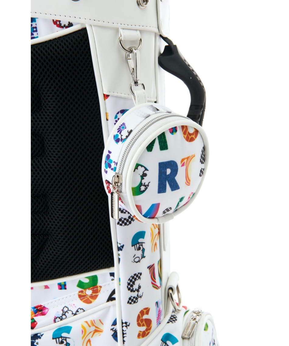 MU SPORTS スタンドキャディバッグ カラフルロゴプリント総柄スタンド