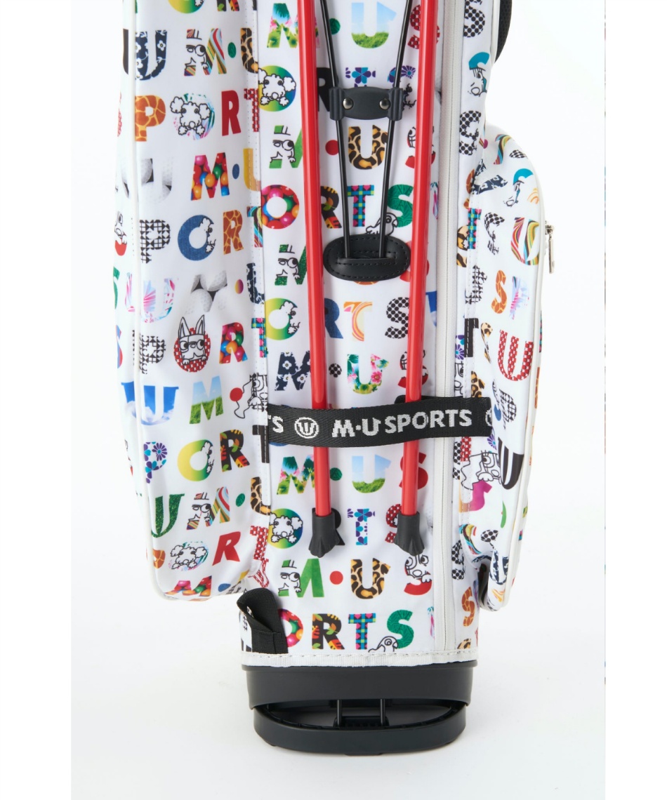 MU SPORTS スタンドキャディバッグ カラフルロゴプリント総柄スタンド