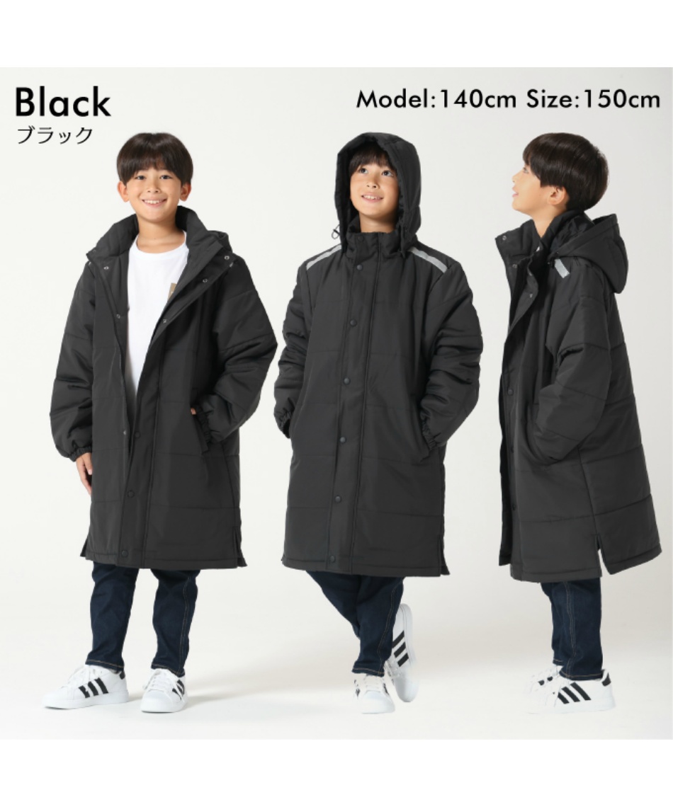 ジュニアベンチコート 子供 ジャケット アウター フード付き