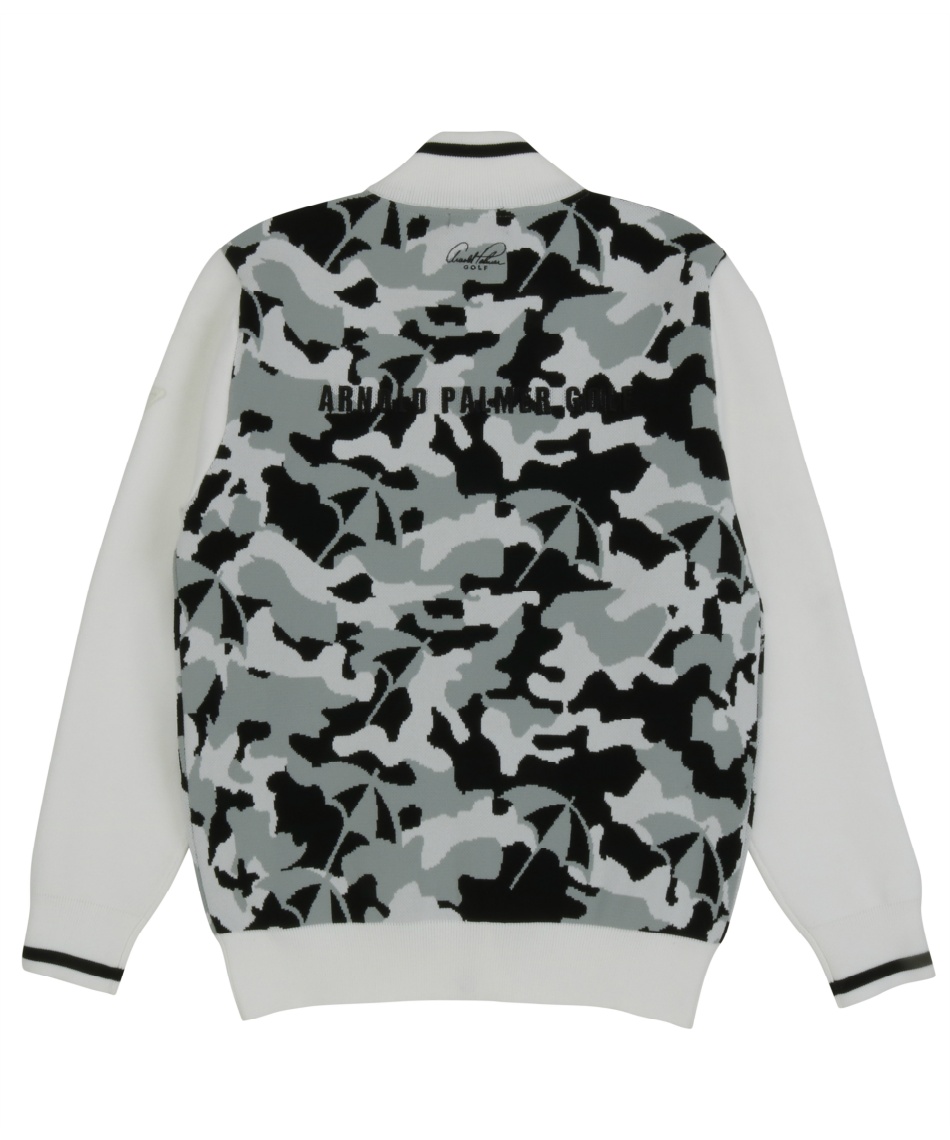 ゴルフウェア ブルゾン メンズ カモフラフルジップニットジャケット