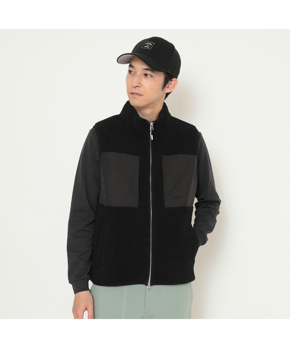 ゴルフウェア アウターベスト カールボアフリースフルジップベスト