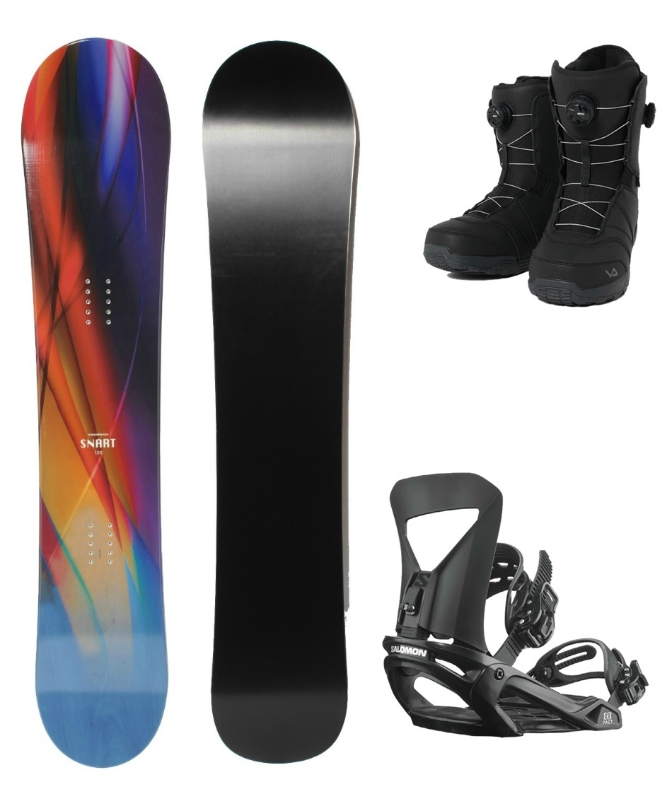 スノーボード 3点セット SNART+PACT+SUPERB DOUBLE A-TOP ボード板＋