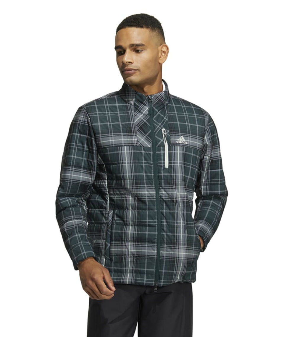 アディダス(adidas) ゴルフウェア ブルゾン タータンチェック 保温 中