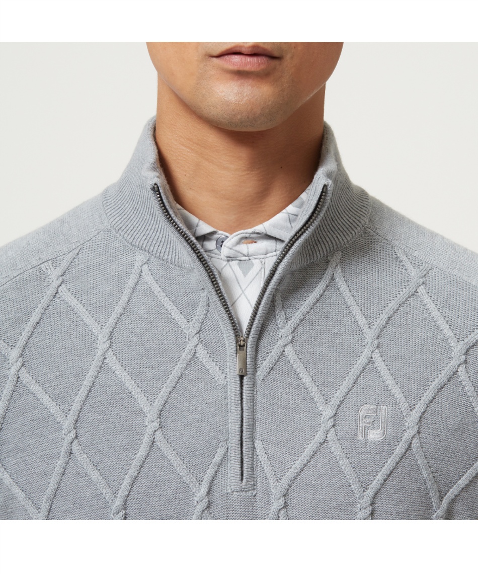 フットジョイ(FootJoy) ゴルフウェア セーター アーガイル防風ハーフ