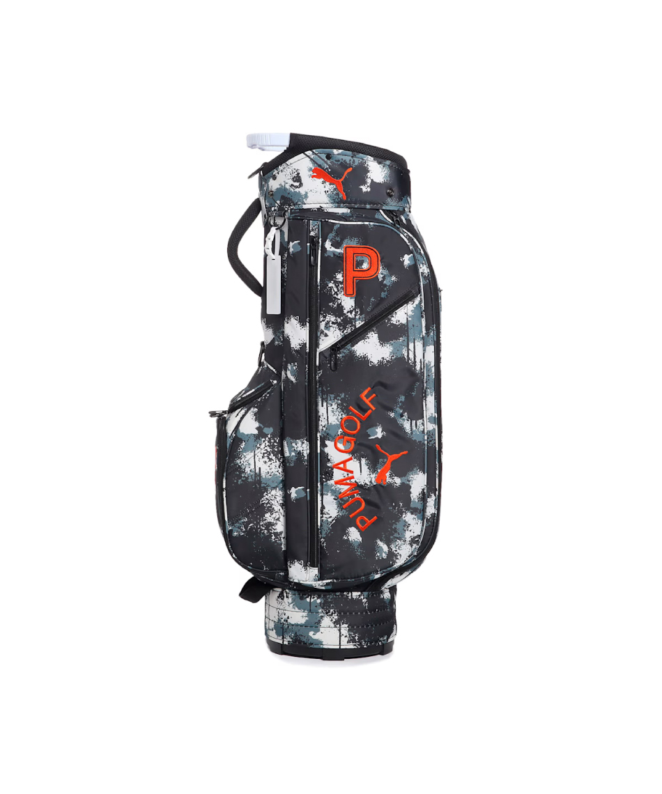 かーぴん PUMA キャディバッグ 黒 シルバー かーぴん PUMA キャディ
