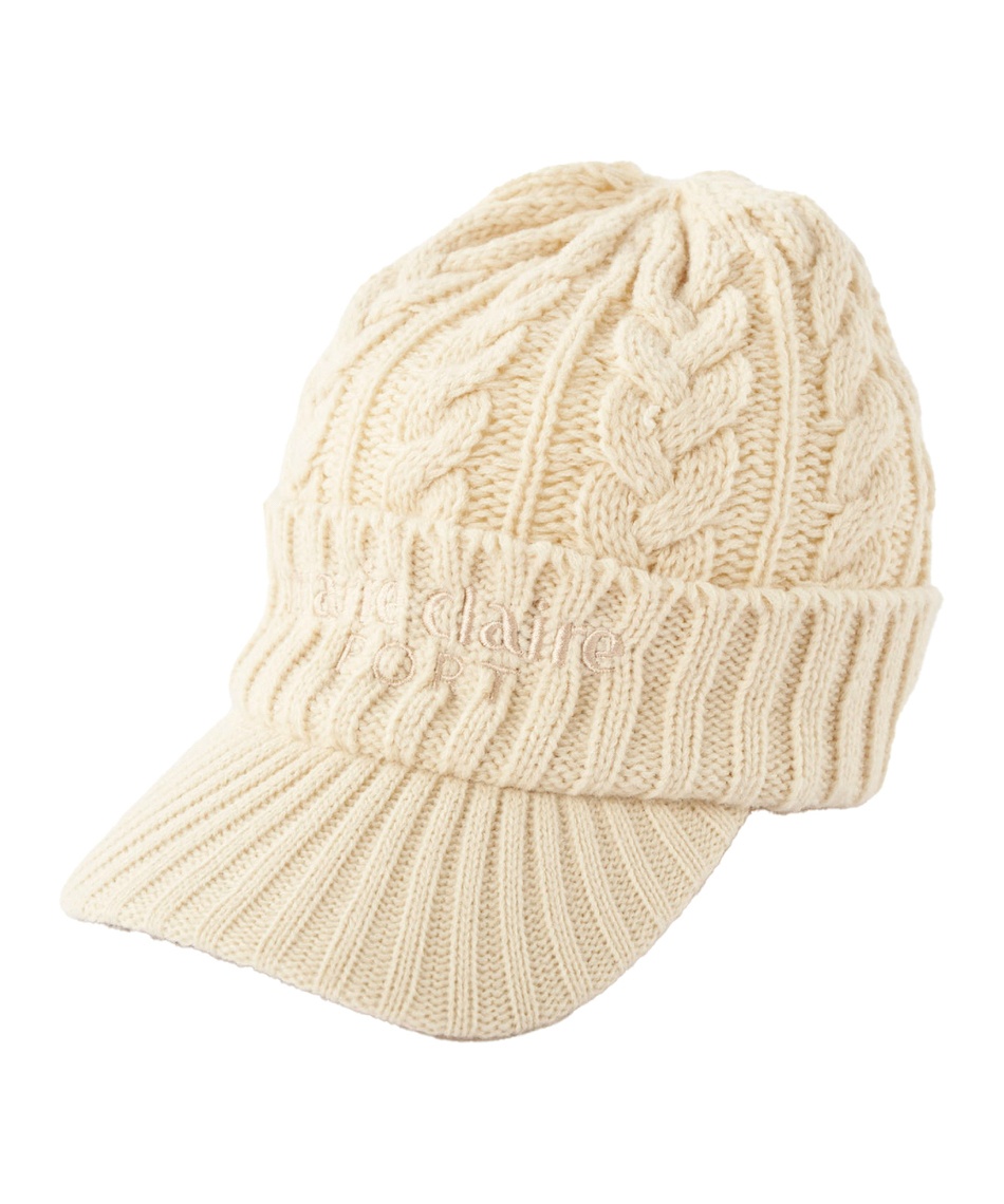 マリクレール(marie claire) ゴルフ ニット帽 つば付きニットキャップ