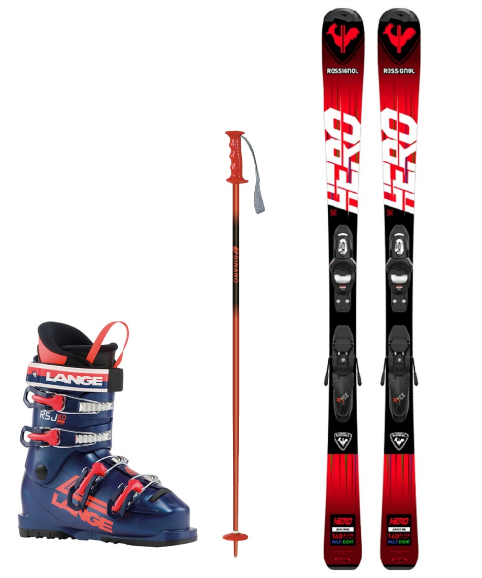 ロシニョール(ROSSIGNOL) ジュニアスキー板 4点セット HERO JR 100-130