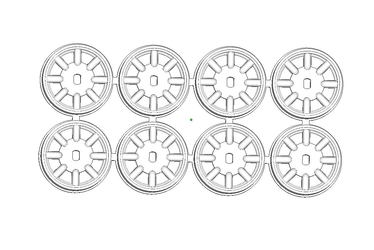 ミニッツAWD用 8スポークホイールセット ナロー幅 オフセット0＆1