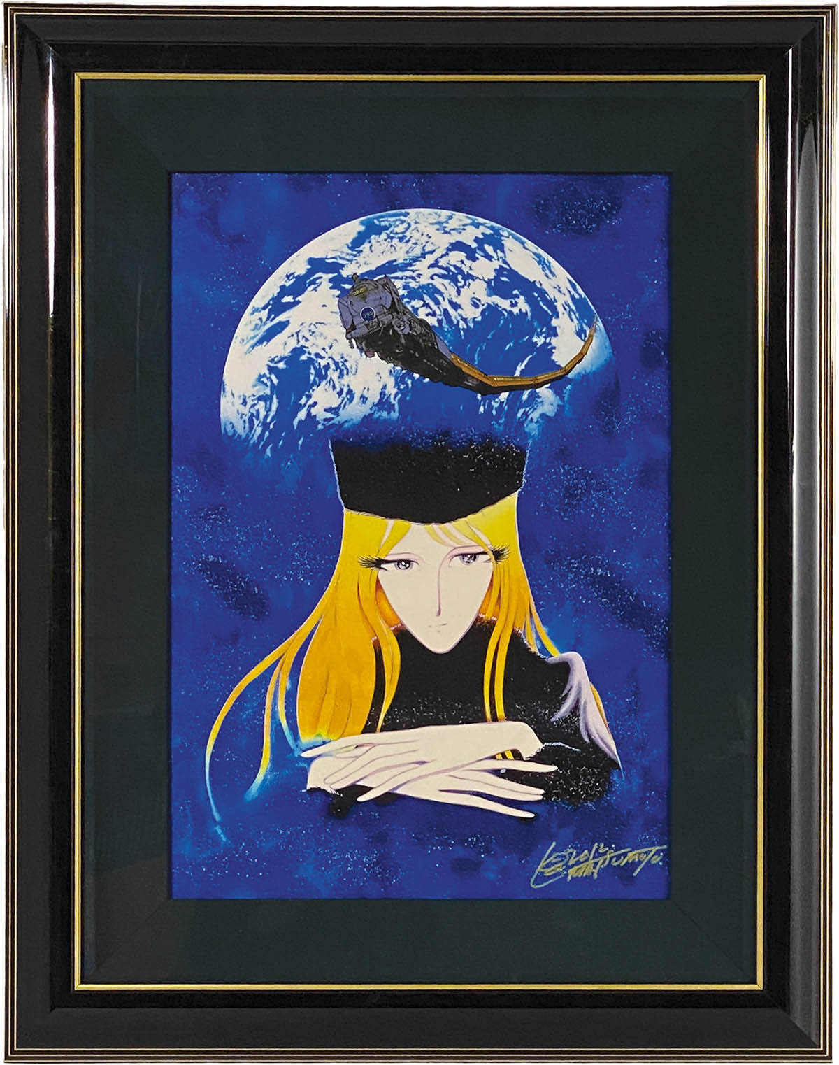 2831] 松本零士 直筆サイン入りカラー複製イラスト「銀河鉄道999