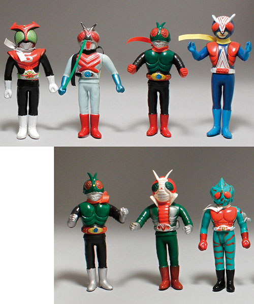 ポピー 仮面ライダーデラックスセット せいぞろい7人ライダー ソフビ