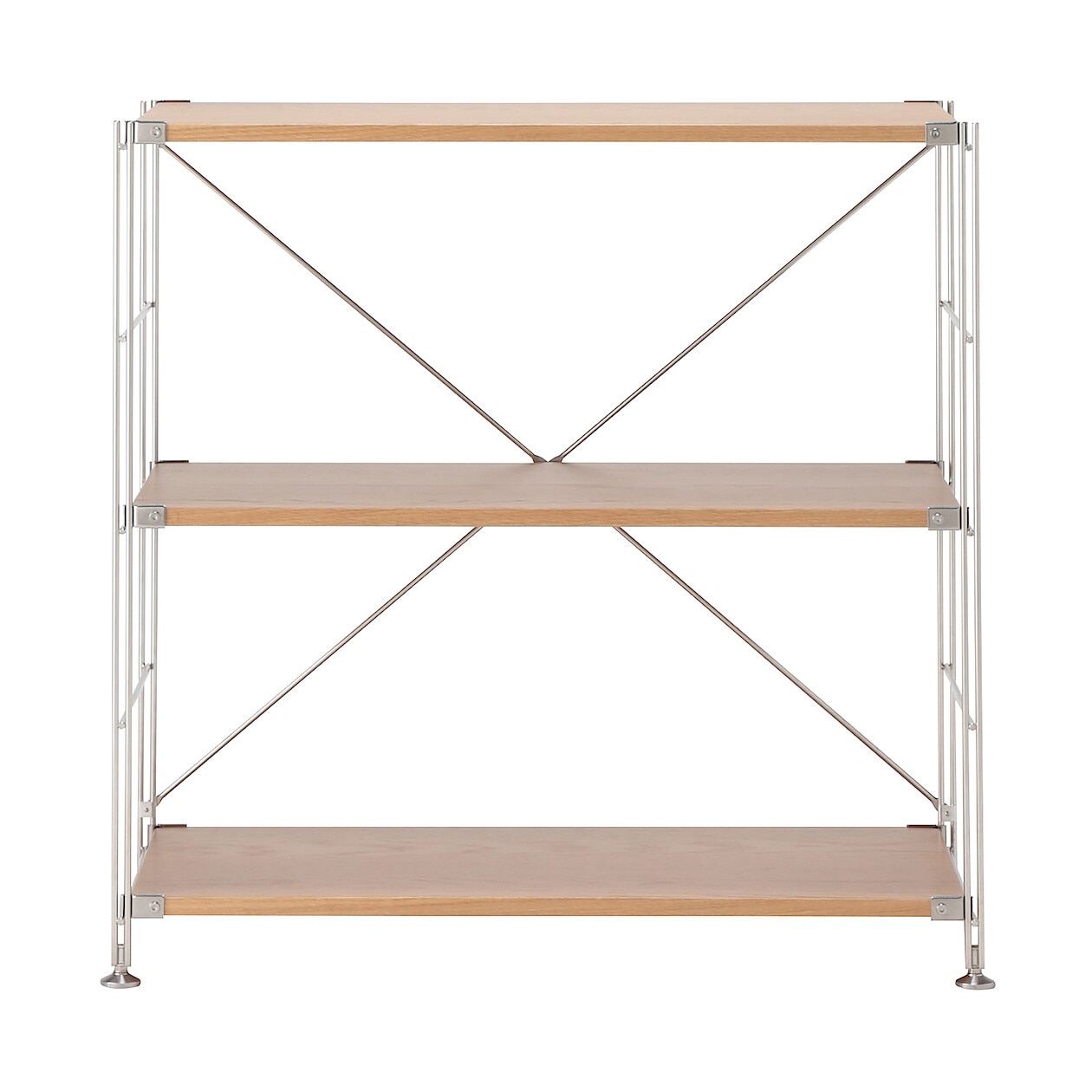 無印良品 ステンレスユニットシェルフ・オーク材棚セット・ワイド・小