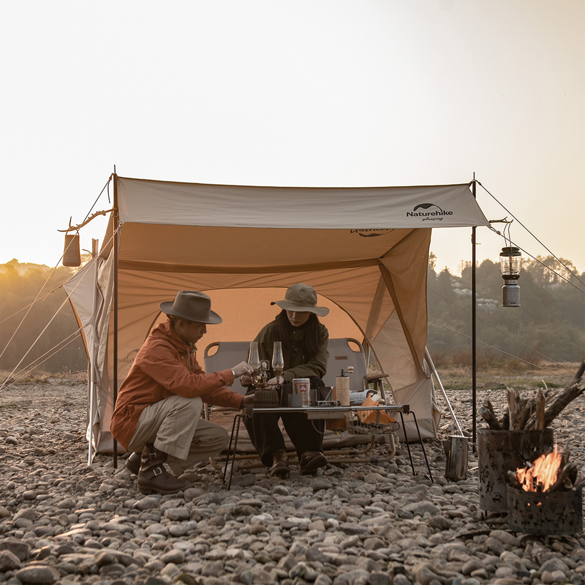 Naturehike EXtend4.8 ロッジテント A型フレームテント 綿布テント 2~3
