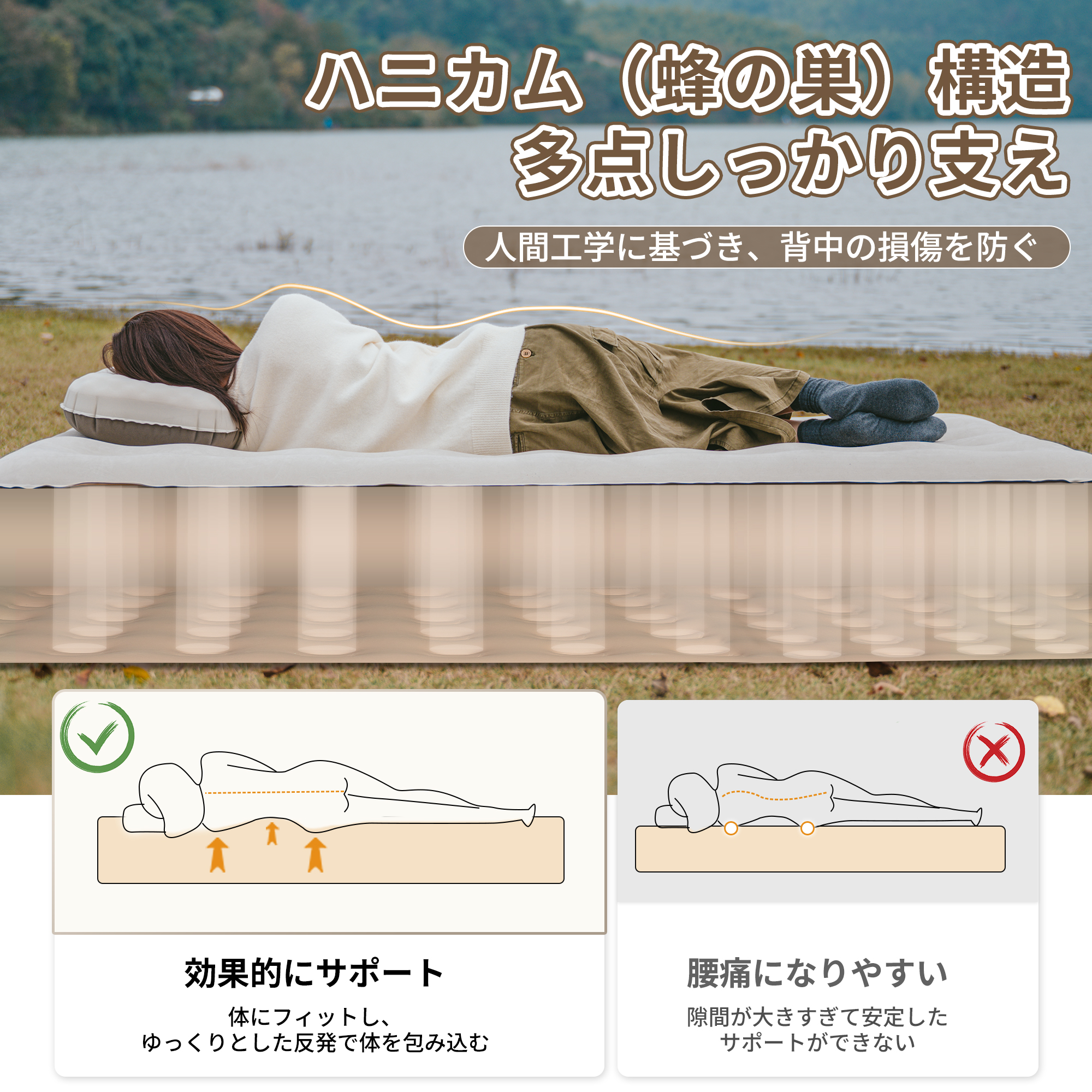Naturehike Sunbeauty エアーベッド エアーマット キャンプ 2人用 来客