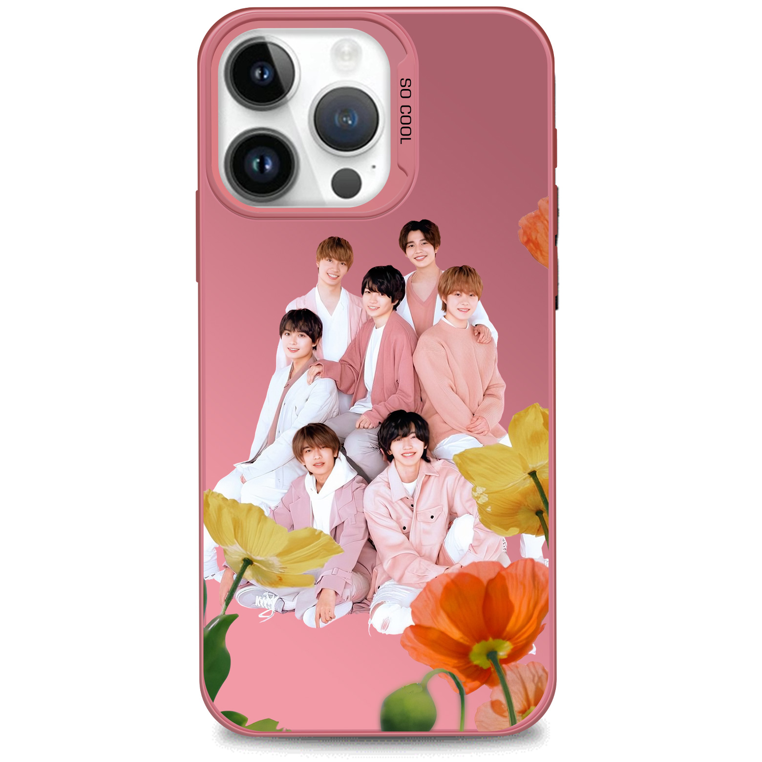 レーザーグラデーションスマートフォンケース-赤【なにわ男子】-YITOTO