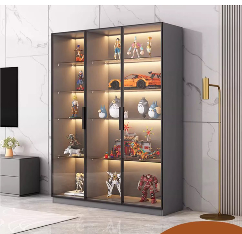 三面ガラスキャビネット | 北欧テイストが映えるスタイリッシュな収納