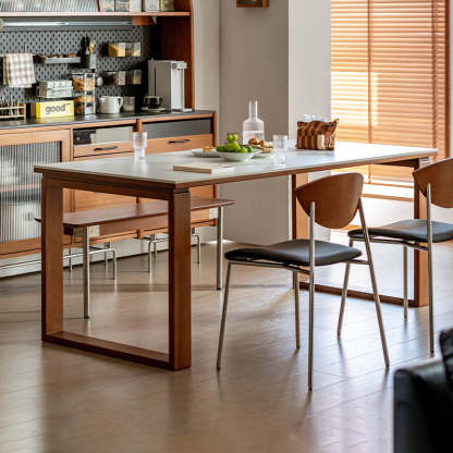 Woody Prime Boxツゲ材 口の字型脚セラミックダイニングテーブル