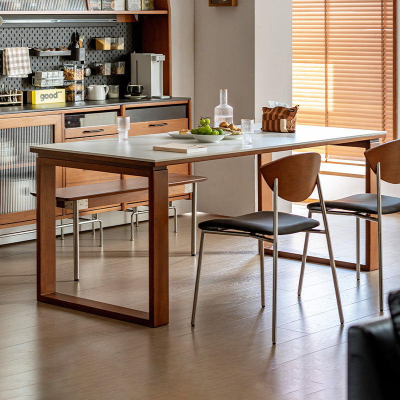 Woody Prime Boxツゲ材 口の字型脚セラミックダイニングテーブル