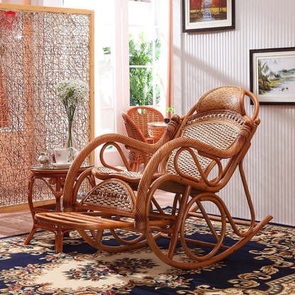 クラシックラタン調ロッキングチェア | 快適性と安定感を両立した人間
