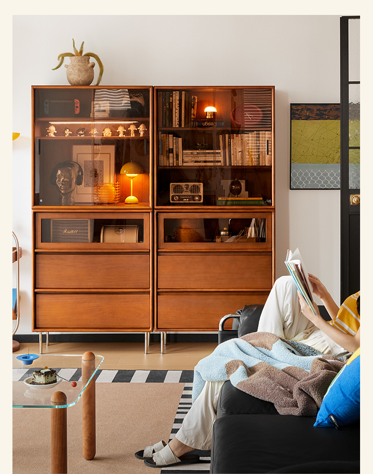 ツゲ材 コンパクト収納キャビネット | 高級ツゲ材を使用 ヴィンテージ