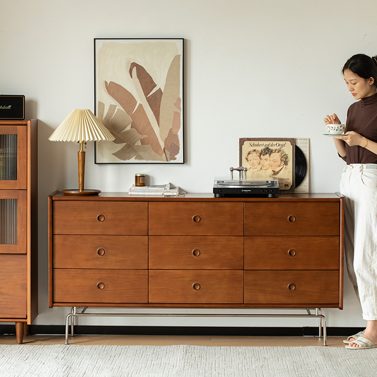 Woody Prime Boxツゲ材 クラシック木製収納キャビネット