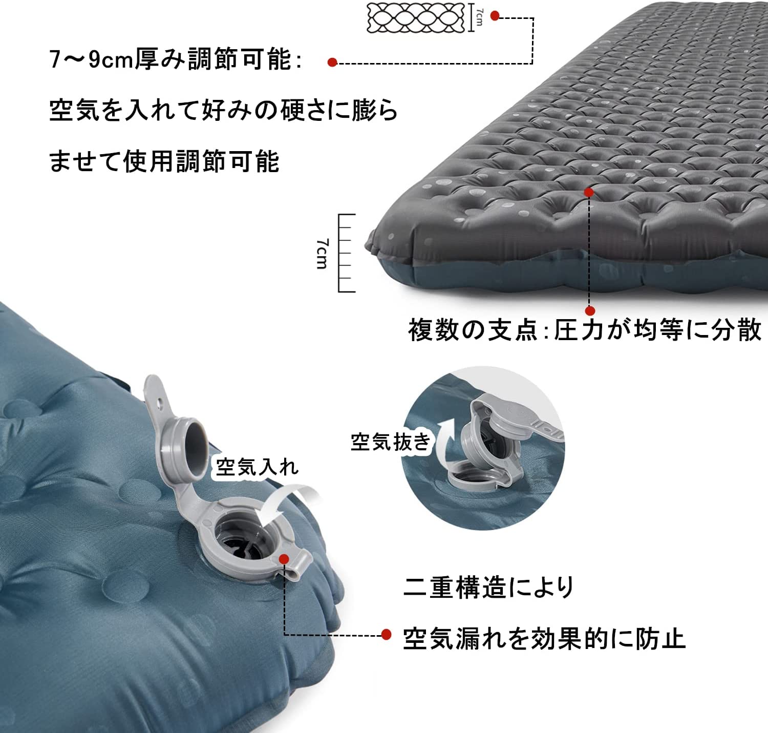 Naturehike R3.5 エアマット 高R値 超軽量 連結可能 500g エアー