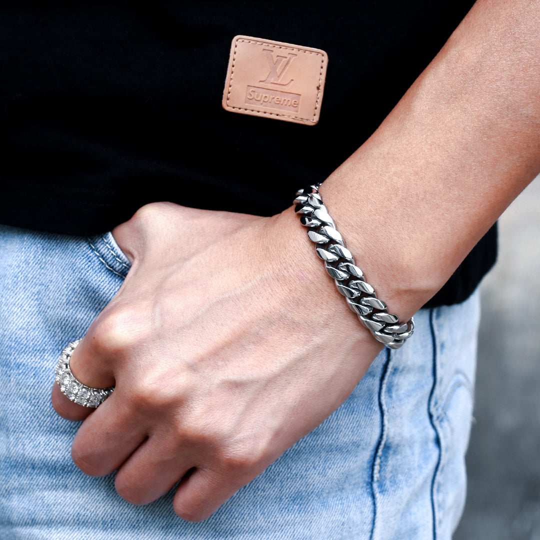 喜平 キューバン メンズ ブレスレット 8mm/10mm/12mm KRKC